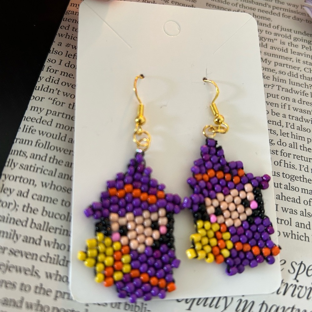 Colorful Beaded Witch Earrings